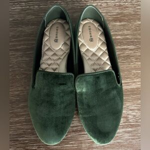 BIRDIES Women’s Starling Loafers Shoes - Green Velvet - US 8.5